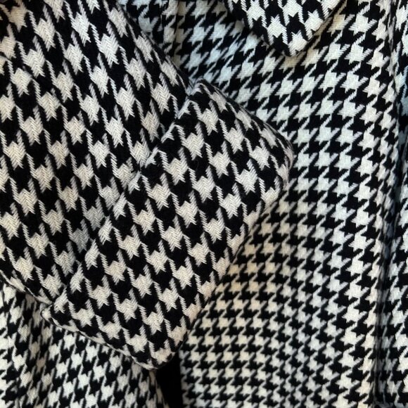 Darling Womens Karmen Black White Houndstooth Swing Jacket Double Collar Med - Picture 5 of 16